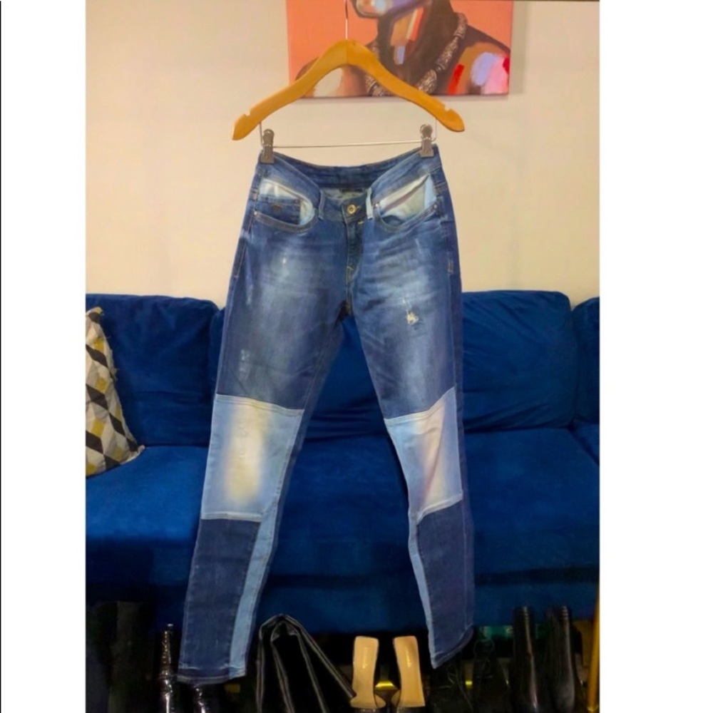 👖 💜 EDC Denim & Dry Goods Distressed Two-tone Jeans‎